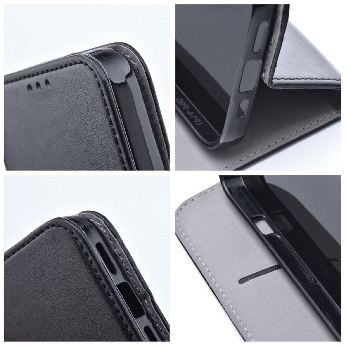 Handyhülle mit Magnetverschluss und Kartenfach Smartphone-Hülle Klapphülle kompatibel mit iPhone 17 Schwarz