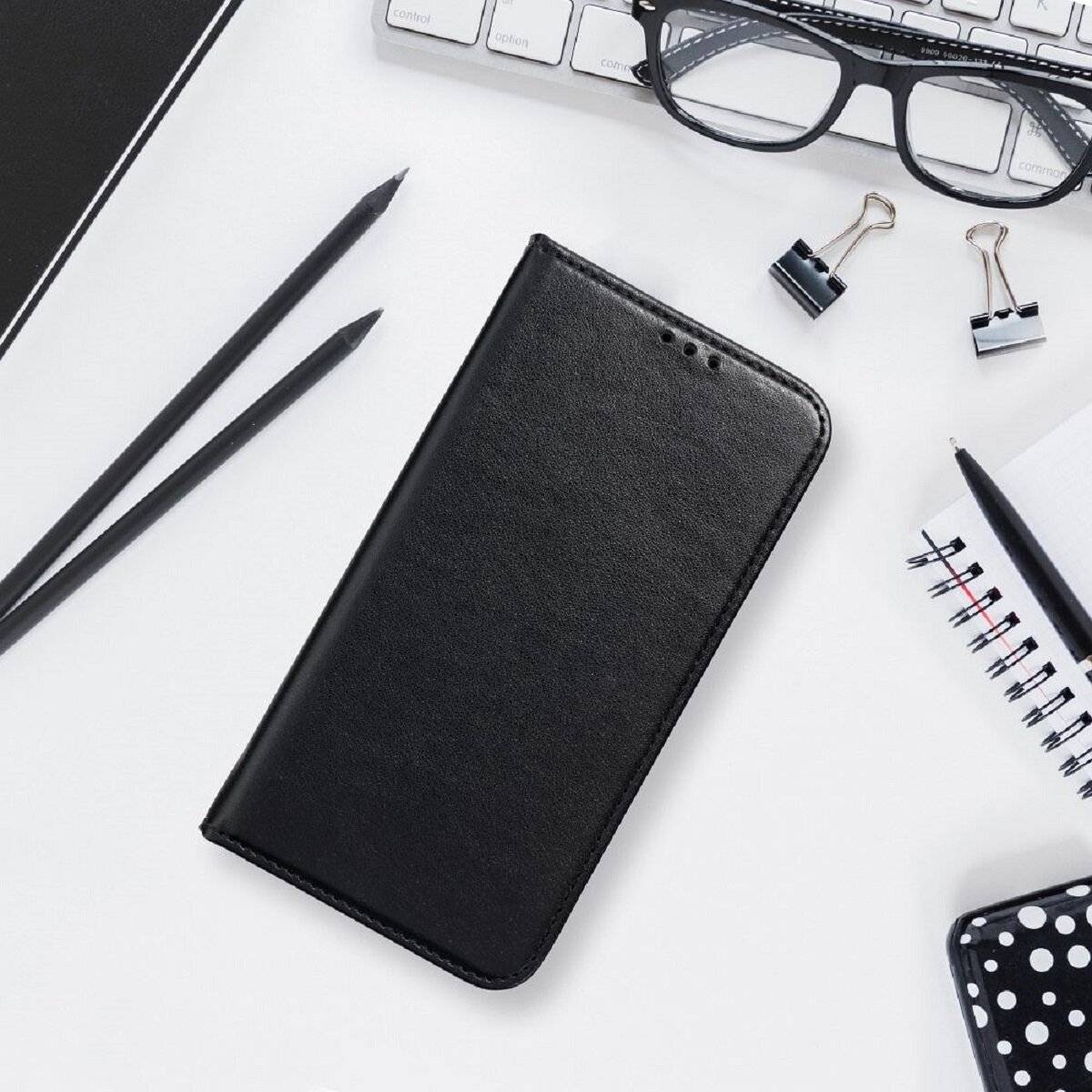 Handyhülle mit Magnetverschluss und Kartenfach Smartphone-Hülle Klapphülle kompatibel mit iPhone 17 Air Schwarz