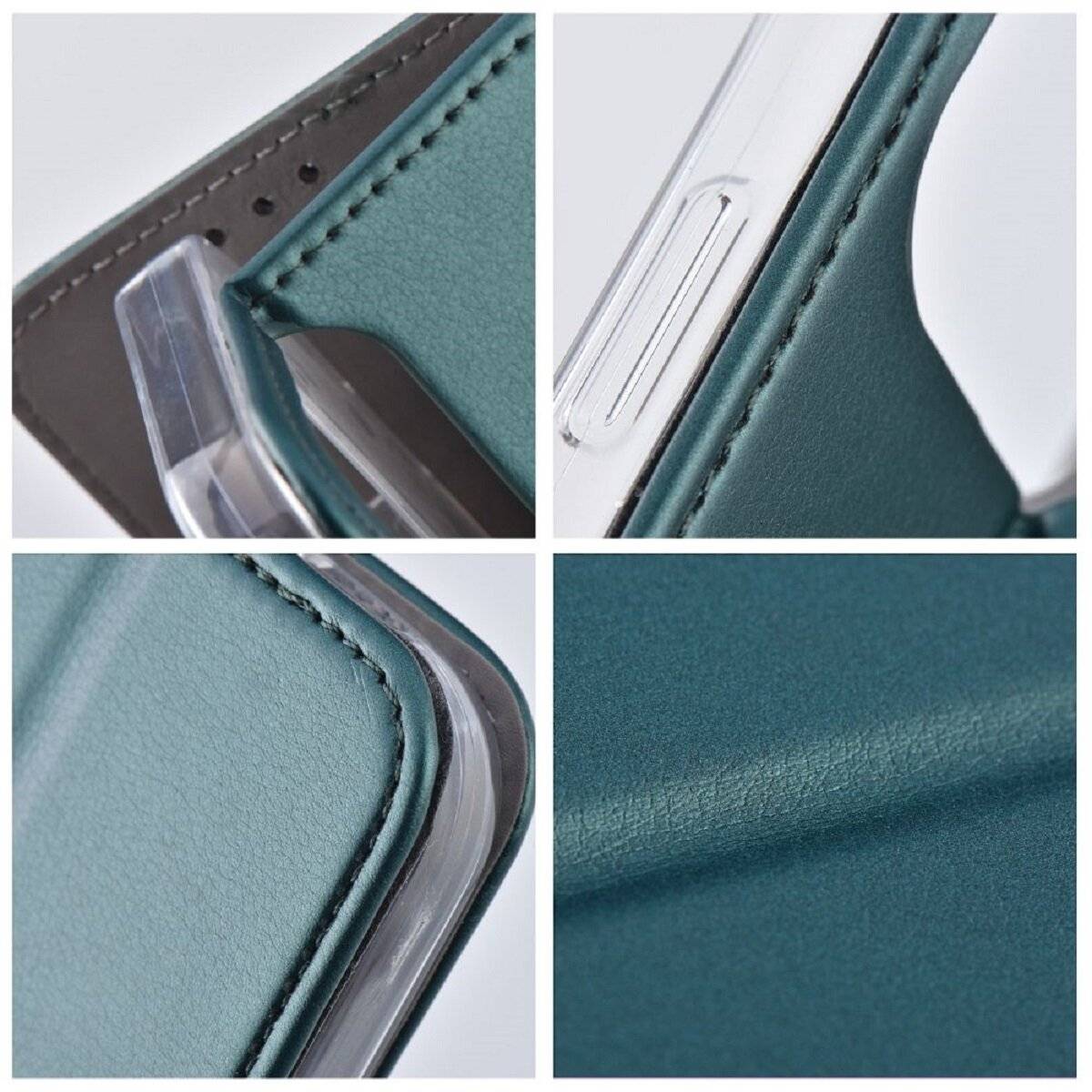 Handyhülle mit Magnetverschluss und Kartenfach Smartphone-Hülle Klapphülle kompatibel mit iPhone 17 Pro Dunkelgrün