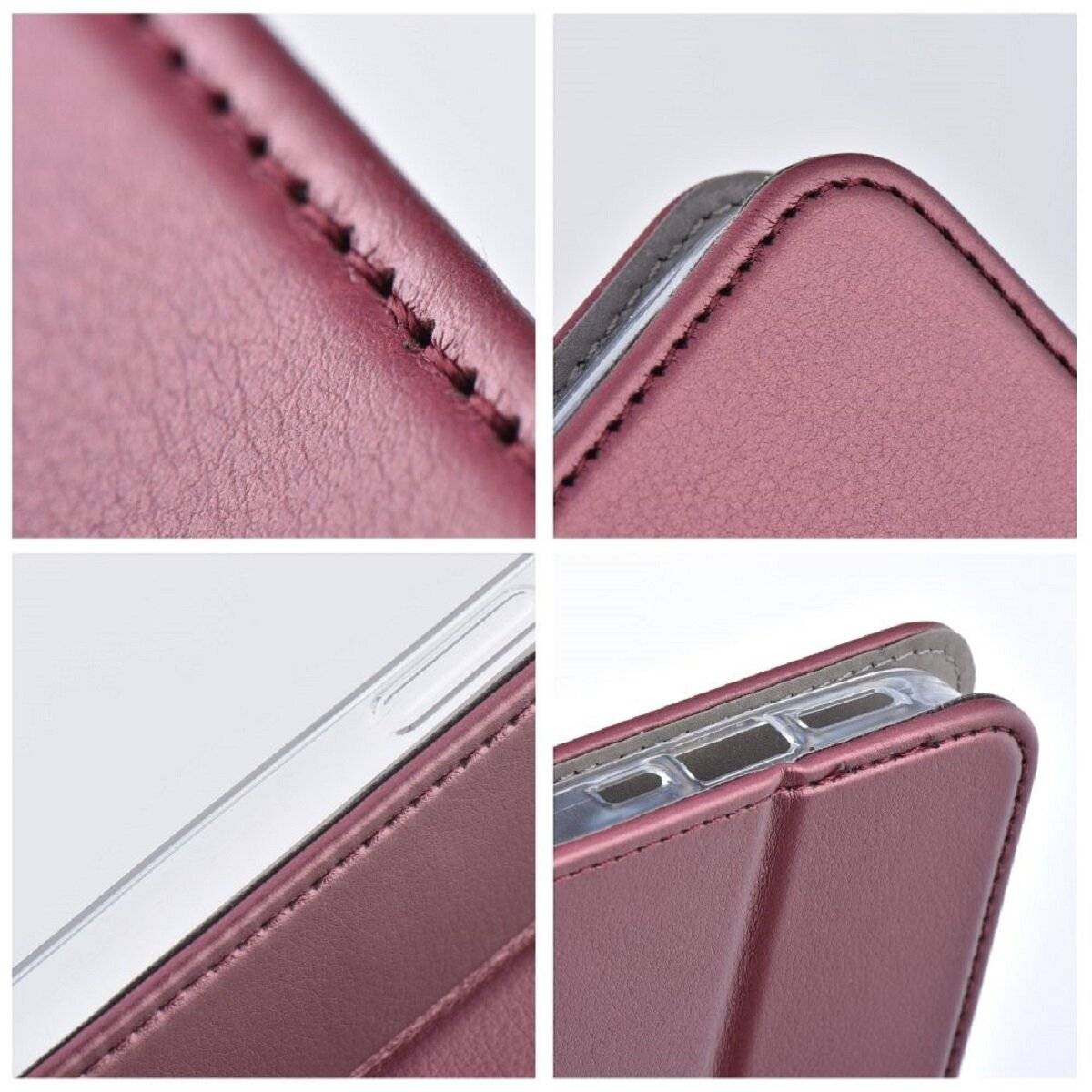 Handyhülle mit Magnetverschluss und Kartenfach Smartphone-Hülle Klapphülle kompatibel mit iPhone 17 Burgunderrot