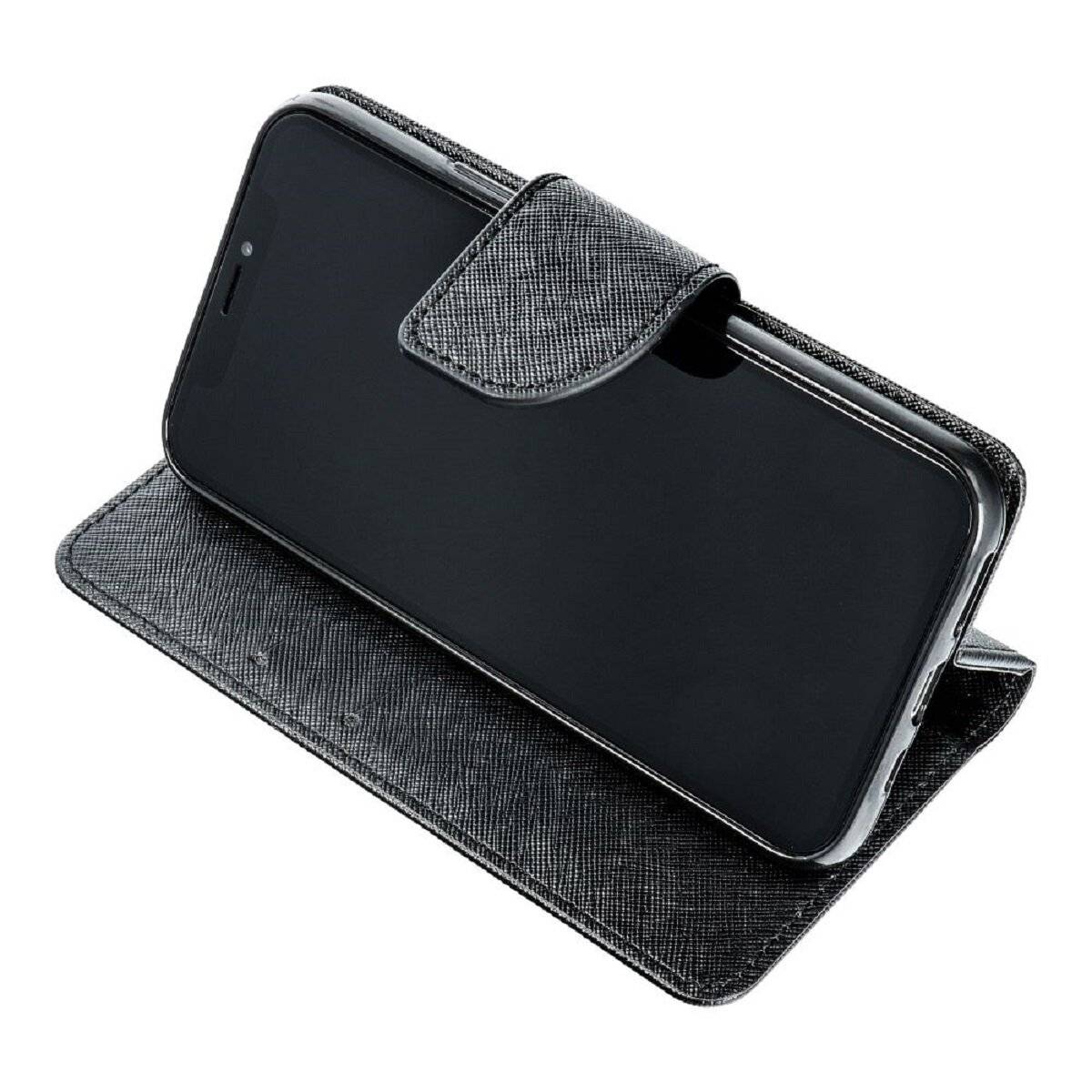 Handyhülle mit Magnetverschluss – Wallet Case Flipcase Klapphülle mit Silikoneinsatz kompatibel mit iPhone 17 Pro Max Schwarz