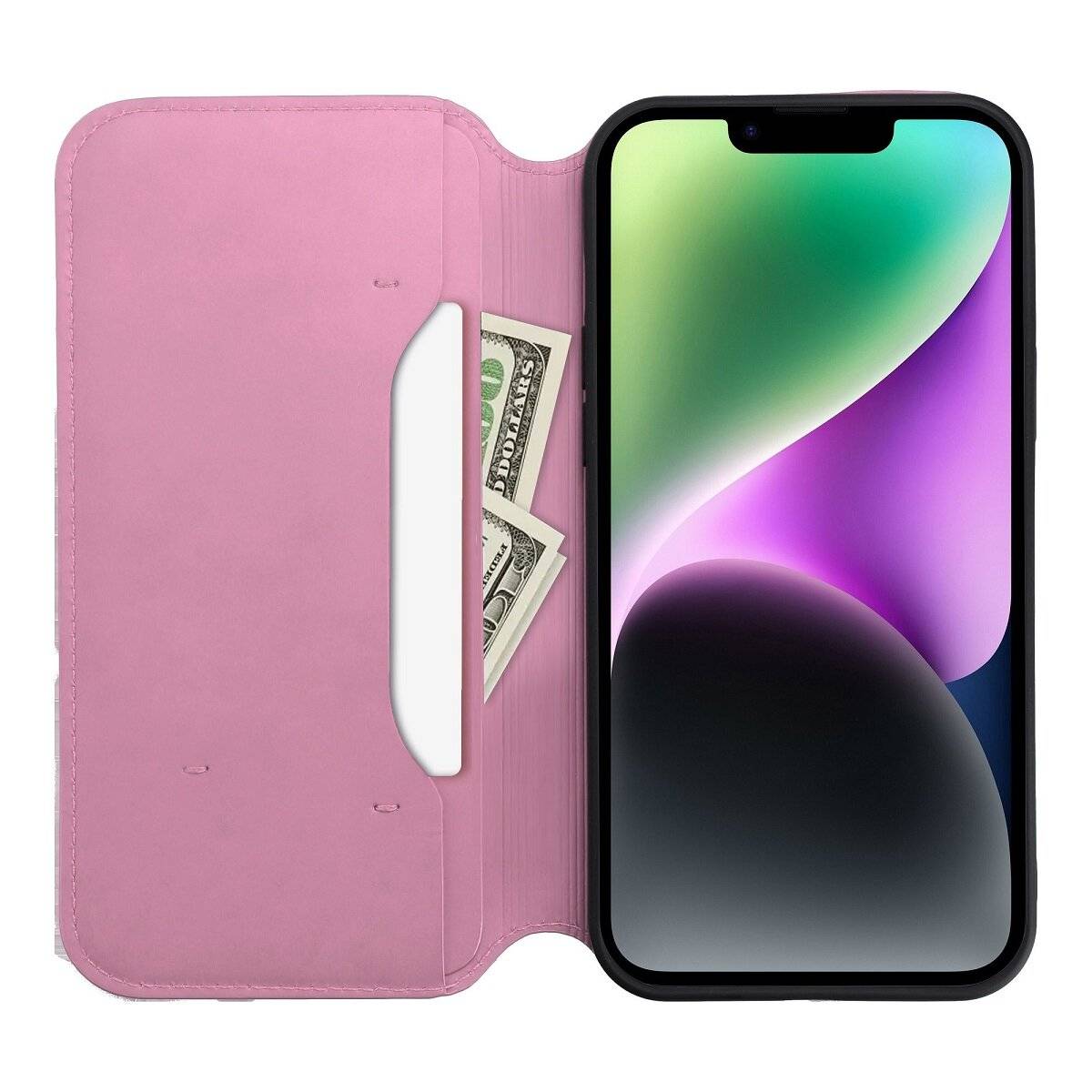 Smartphonehülle Handyhülle Klapphülle Schutzhülle mit Magnetverschluss und Innenfach kompatibel mit iPhone 17 Pink