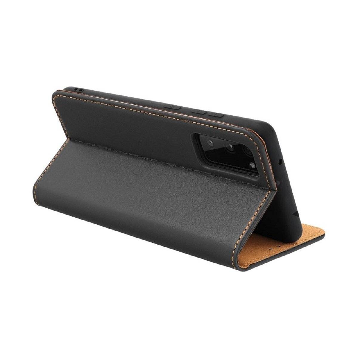 Smart Pro Echt Buchtasche Leder Tasche Lederbuch Hülle Cover Case Handy-Hülle Handytasche kompatibel mit iPhone 17 Schwarz