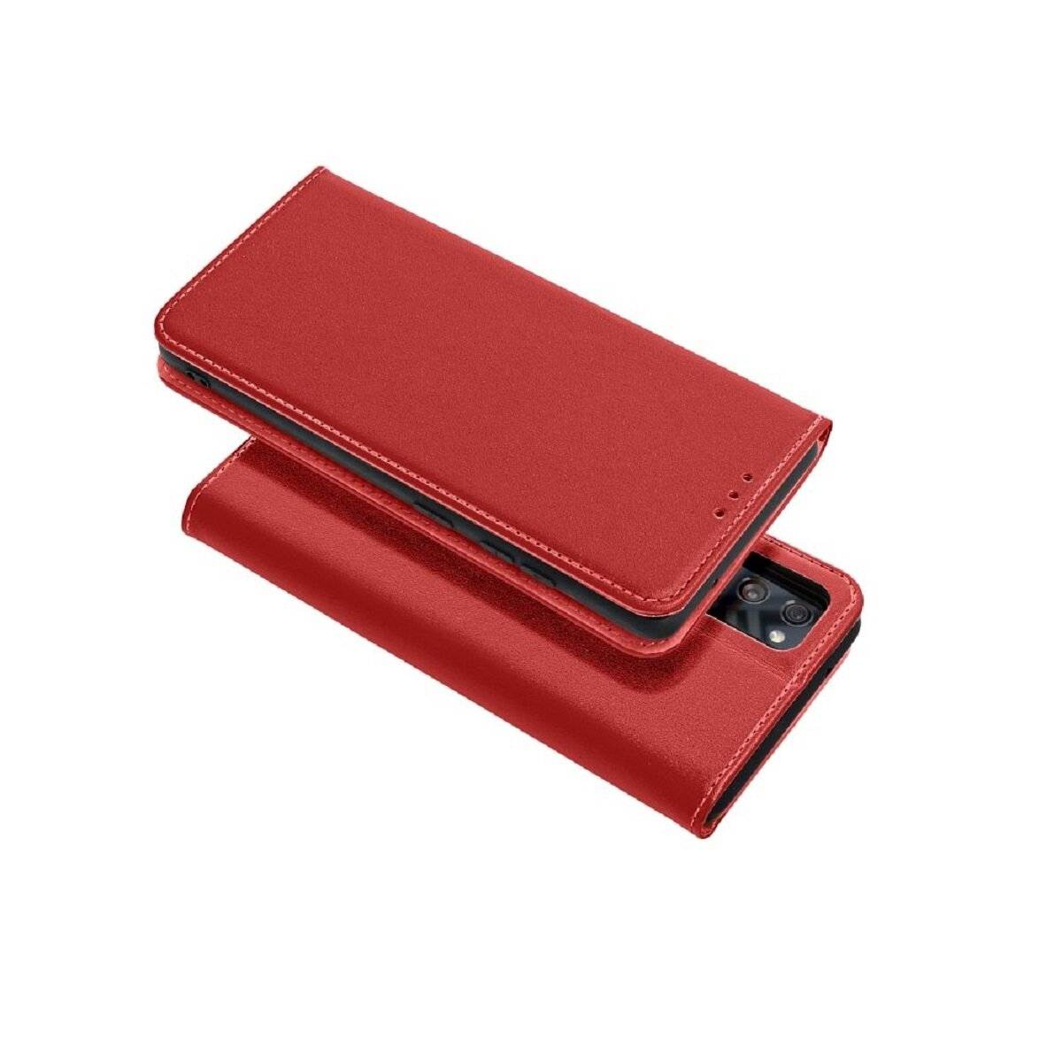 Smart Pro Echt Buchtasche Leder Tasche Lederbuch Hülle Cover Case Handy-Hülle Handytasche kompatibel mit iPhone 17 Pro Max Rot