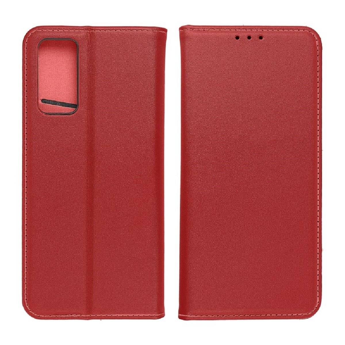 Smart Pro Echt Buchtasche Leder Tasche Lederbuch Hülle Cover Case Handy-Hülle Handytasche kompatibel mit iPhone 17 Pro Max Rot