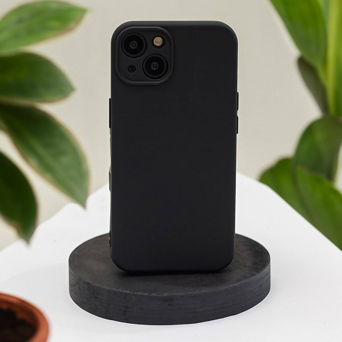 Schutzhülle Silikon Handyhülle mit Mikrofaserfutter Bumper Silikonhülle kompatibel mit iPhone 17 Pro Max Schwarz