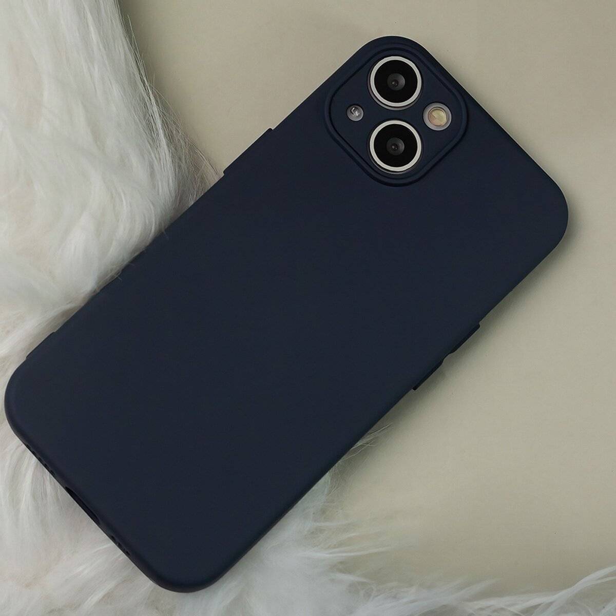 Schutzhülle Silikon Handyhülle mit Mikrofaserfutter Bumper Silikonhülle kompatibel mit iPhone 17 Pro Max Dunkelblau