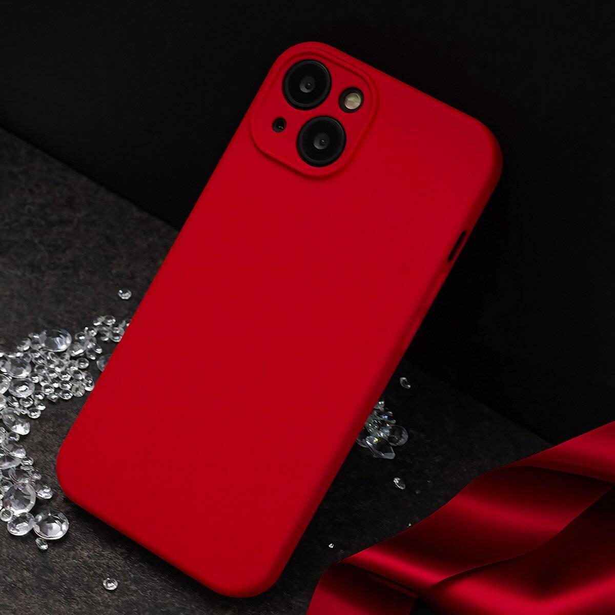 Schutzhülle Silikon Handyhülle mit Mikrofaserfutter Bumper Silikonhülle kompatibel mit iPhone 17 Rot