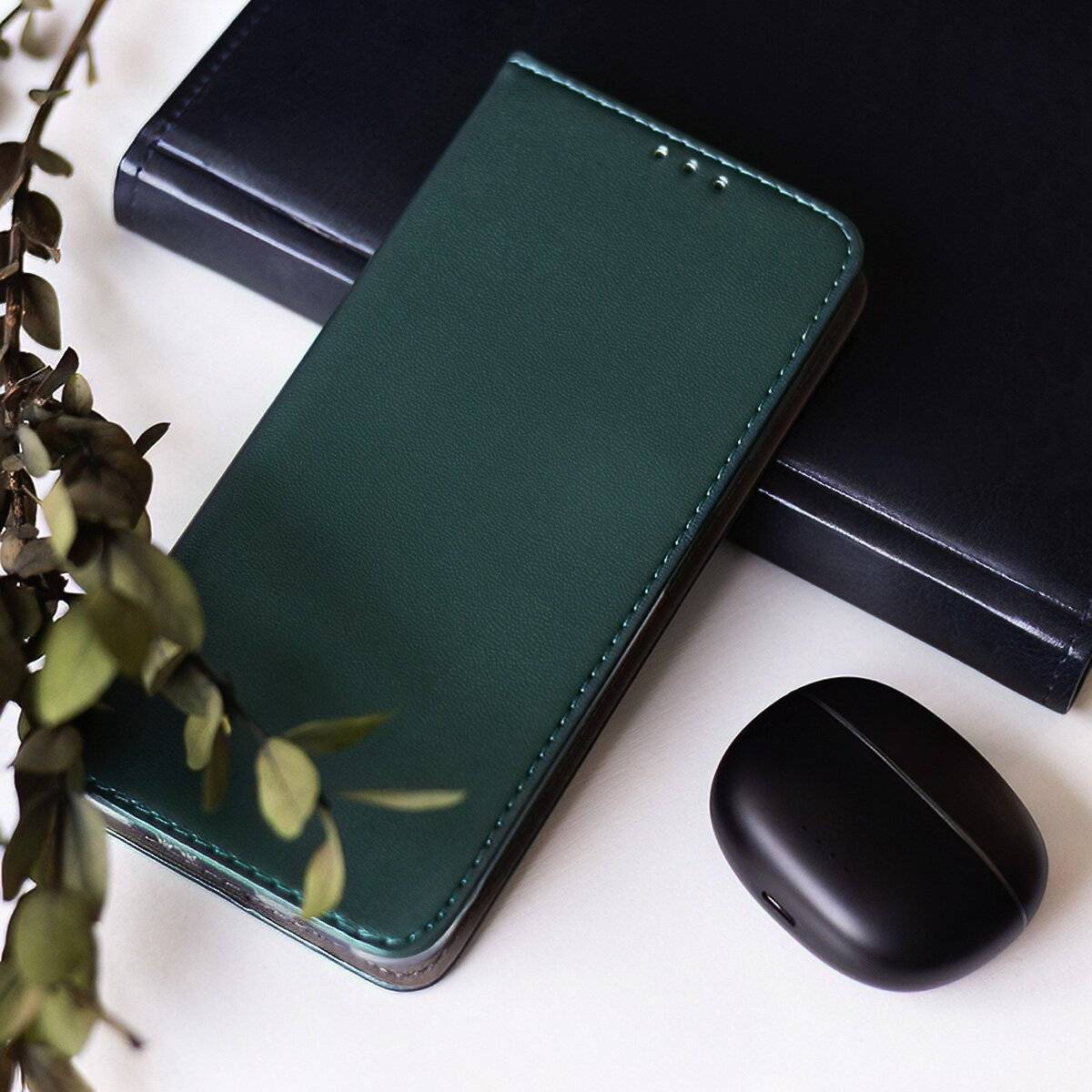 Smart Magnetic Hülle Schutzhülle Handyhülle Klapphülle mit Kartenfach kompatibel mit iPhone 17 Pro Max Dunkelgrün