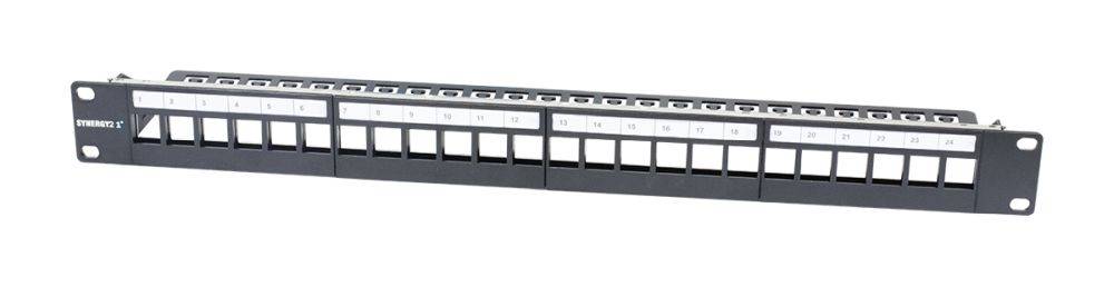 Keystone,Modulträger, 19Patchpanel für 24xTP-Modul, 1HE(t 94mm), Schwarz, V3