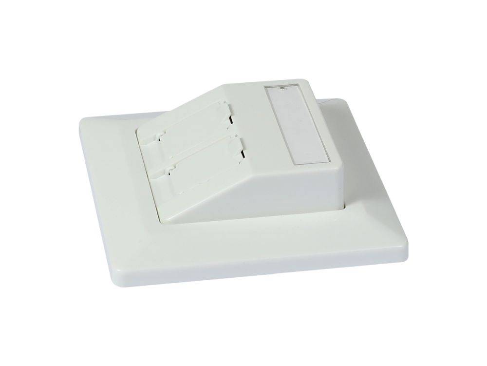 Keystone,Modulträger, UP Dosen für 2xTP-Modul, Reinweiss, für Runde Unterputz/Hohlraumdosen geeignet, 27Grad Auslass, Synergy 21,