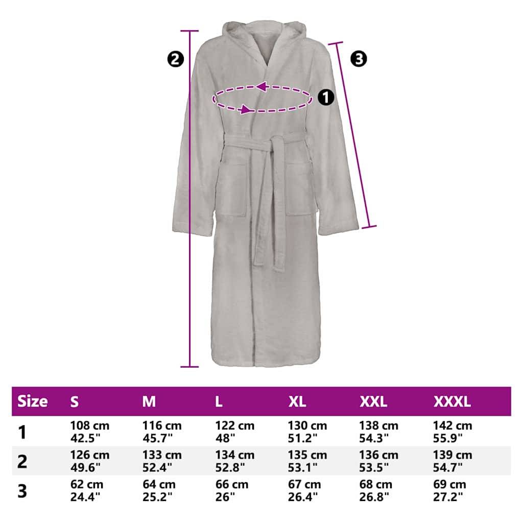 vidaXL Bademantel KINN Grau S Baumwolle