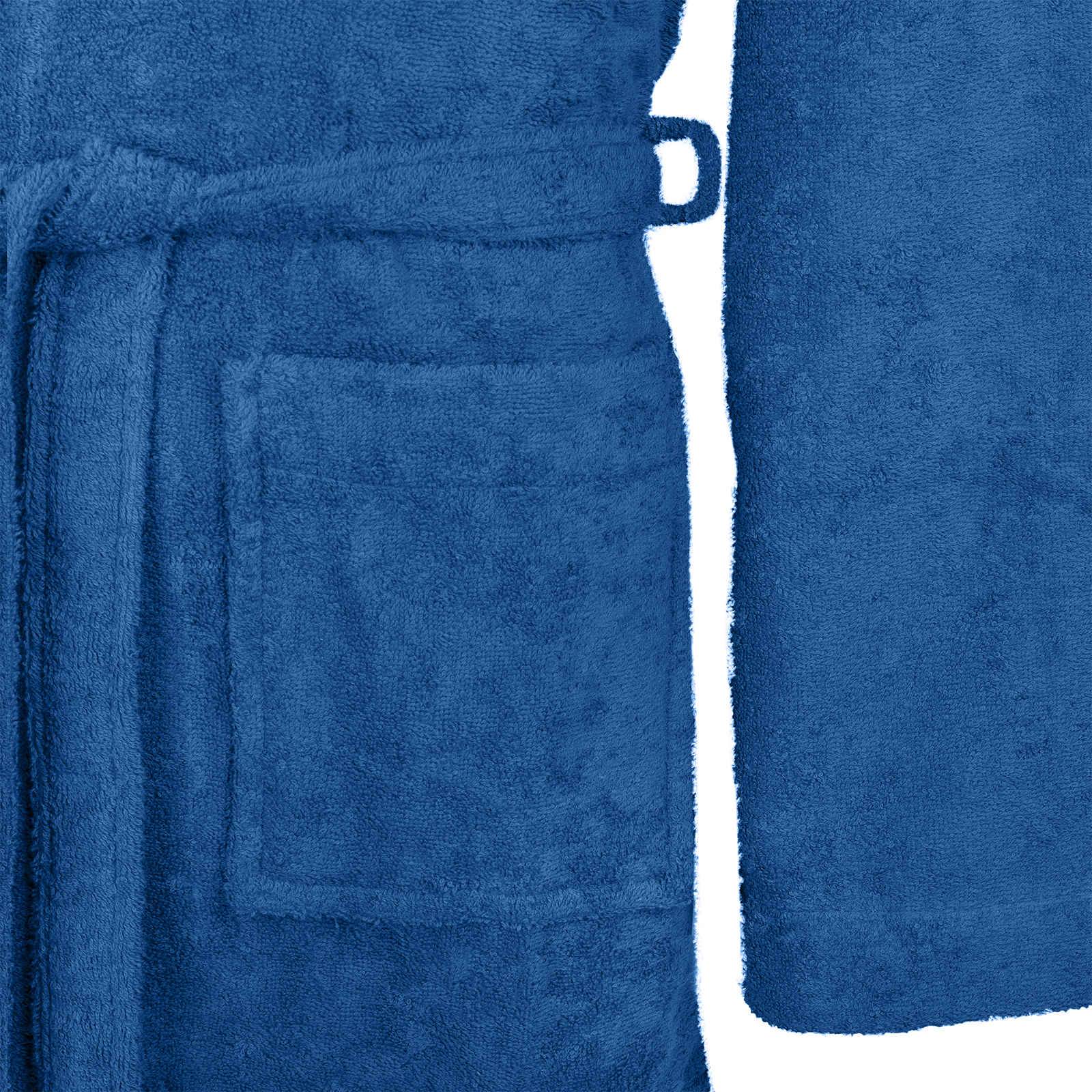 vidaXL Bademantel KINN Blau M Baumwolle