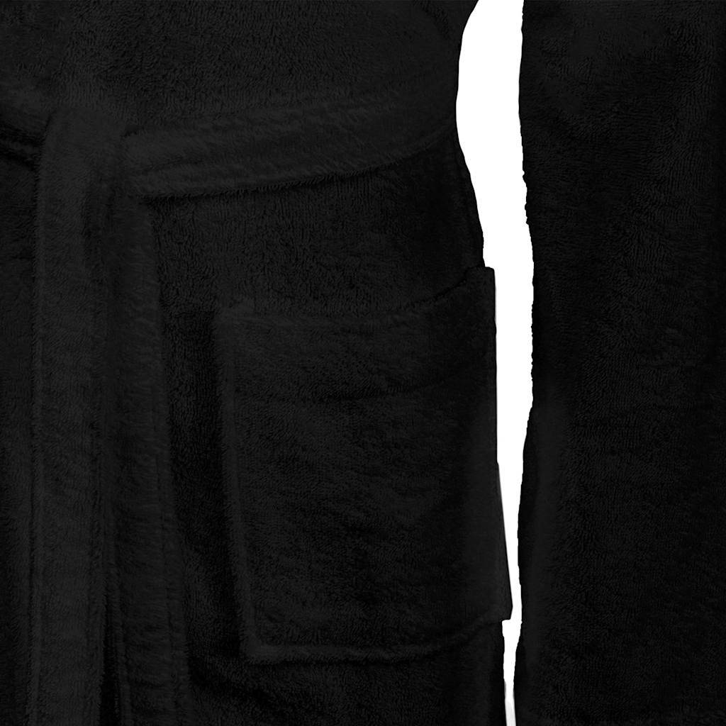 vidaXL Bademantel KINN Schwarz XXXL Baumwolle