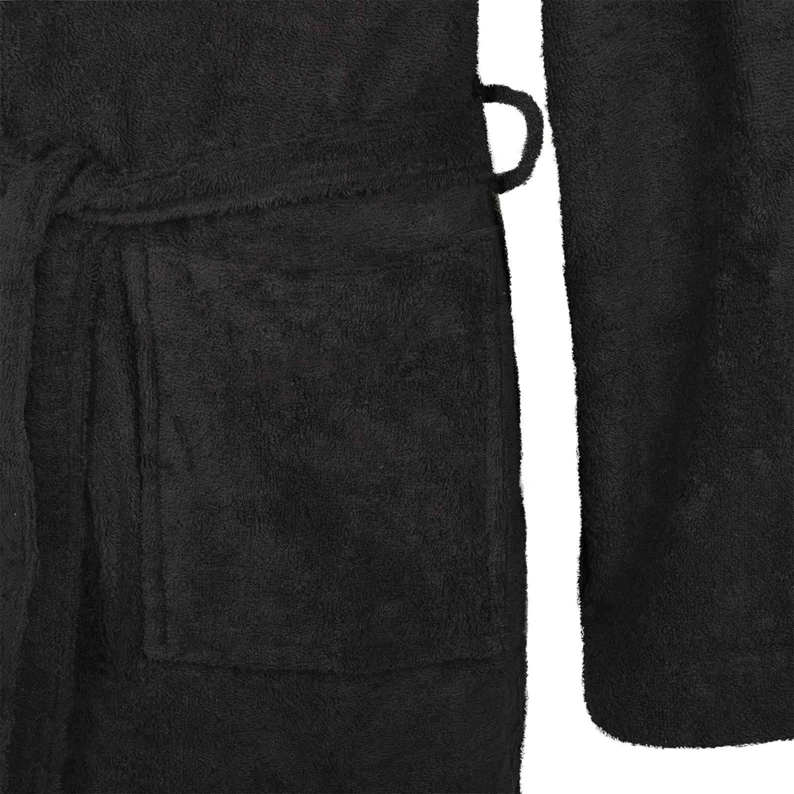 vidaXL Bademantel KINN Schwarz M Baumwolle