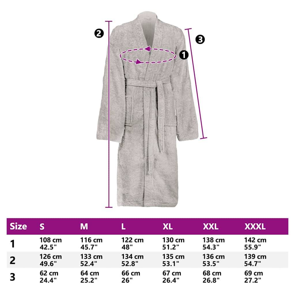 vidaXL Bademantel KINN Grau M Baumwolle