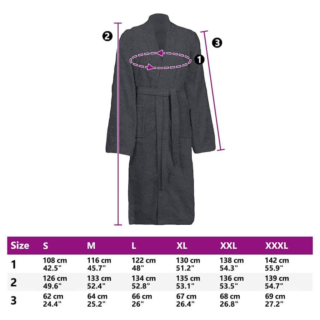 vidaXL Bademantel KINN Anthrazit M Baumwolle