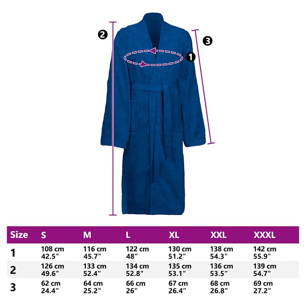 vidaXL Bademantel KINN Blau L Baumwolle