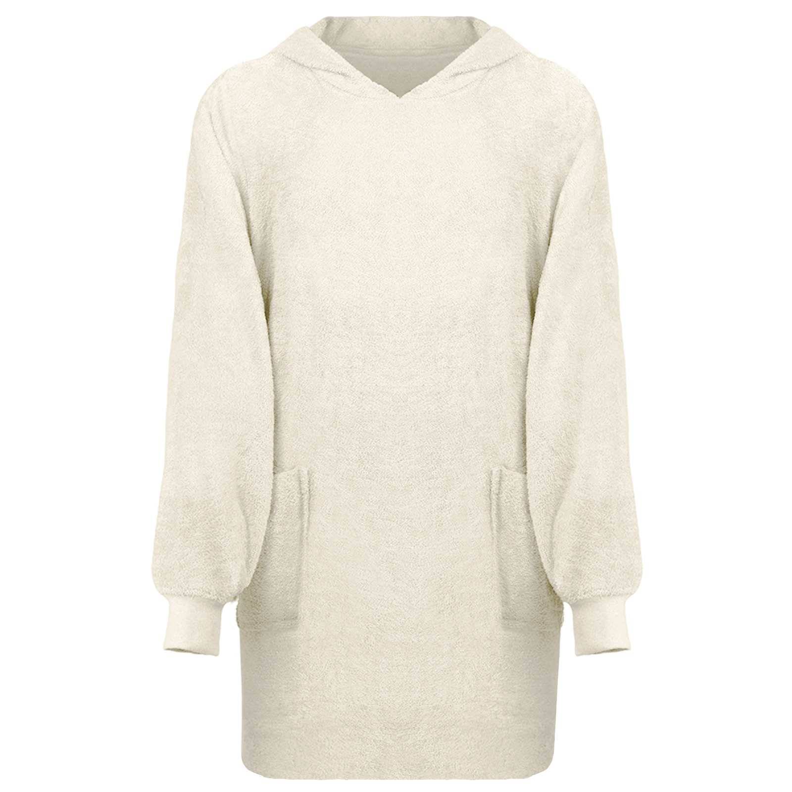 vidaXL Decken-Hoodie KINN Creme L Baumwolle