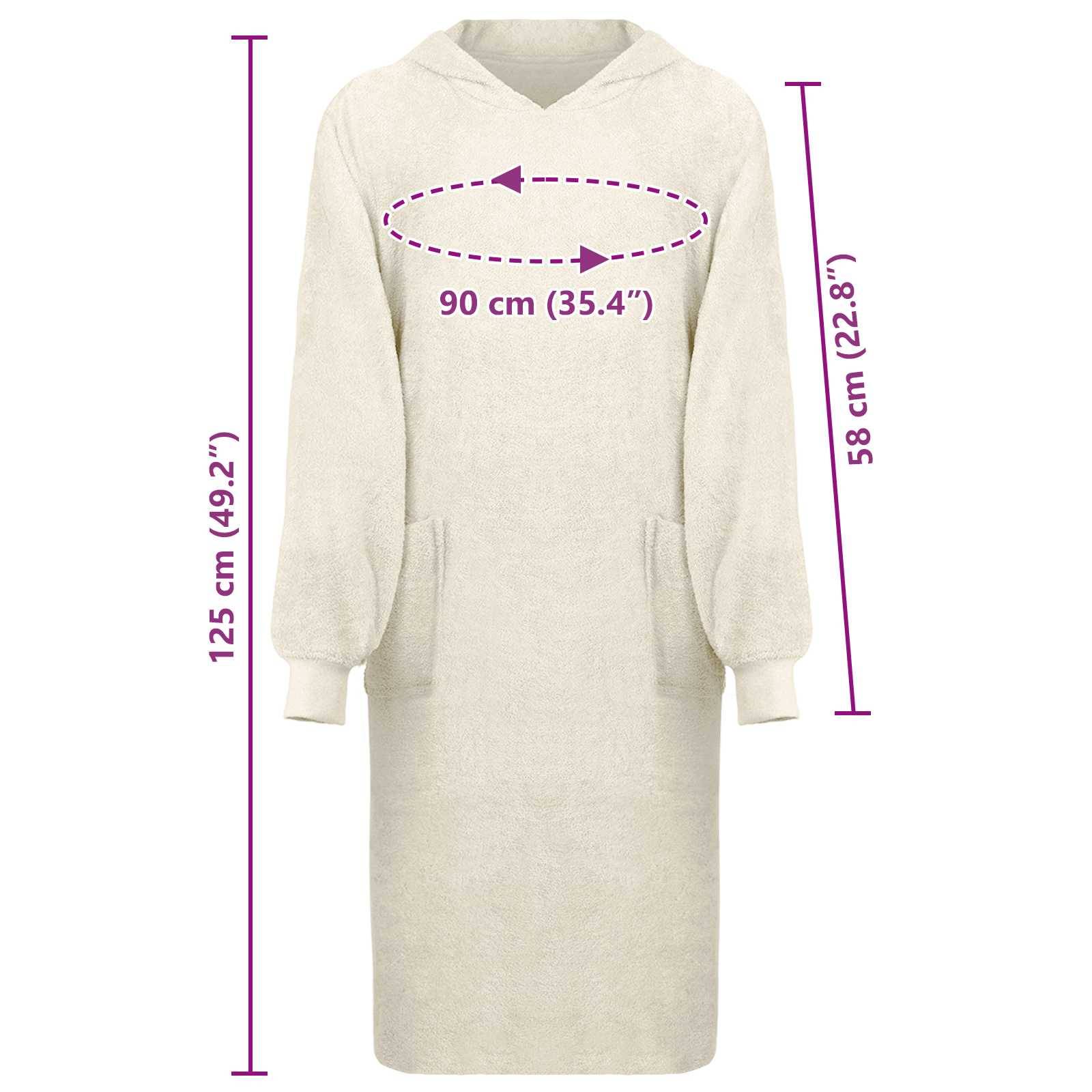 vidaXL Decken-Hoodie KINN Creme XL Baumwolle