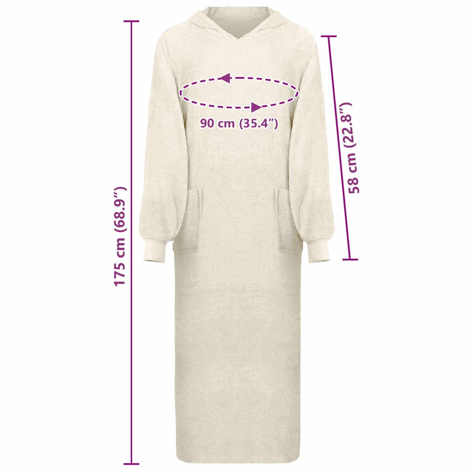 vidaXL Decken-Hoodie KINN Creme XXL Baumwolle