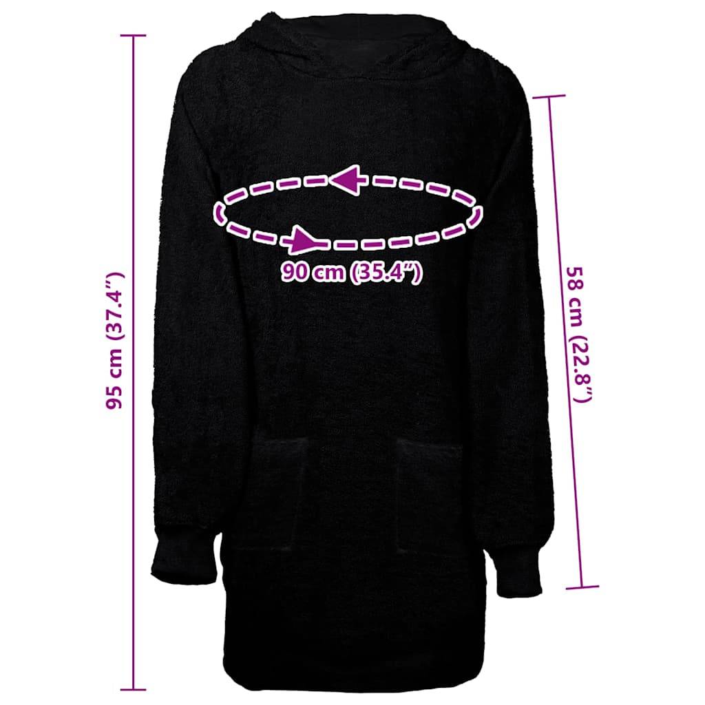 vidaXL Decken-Hoodie KINN Schwarz L Baumwolle