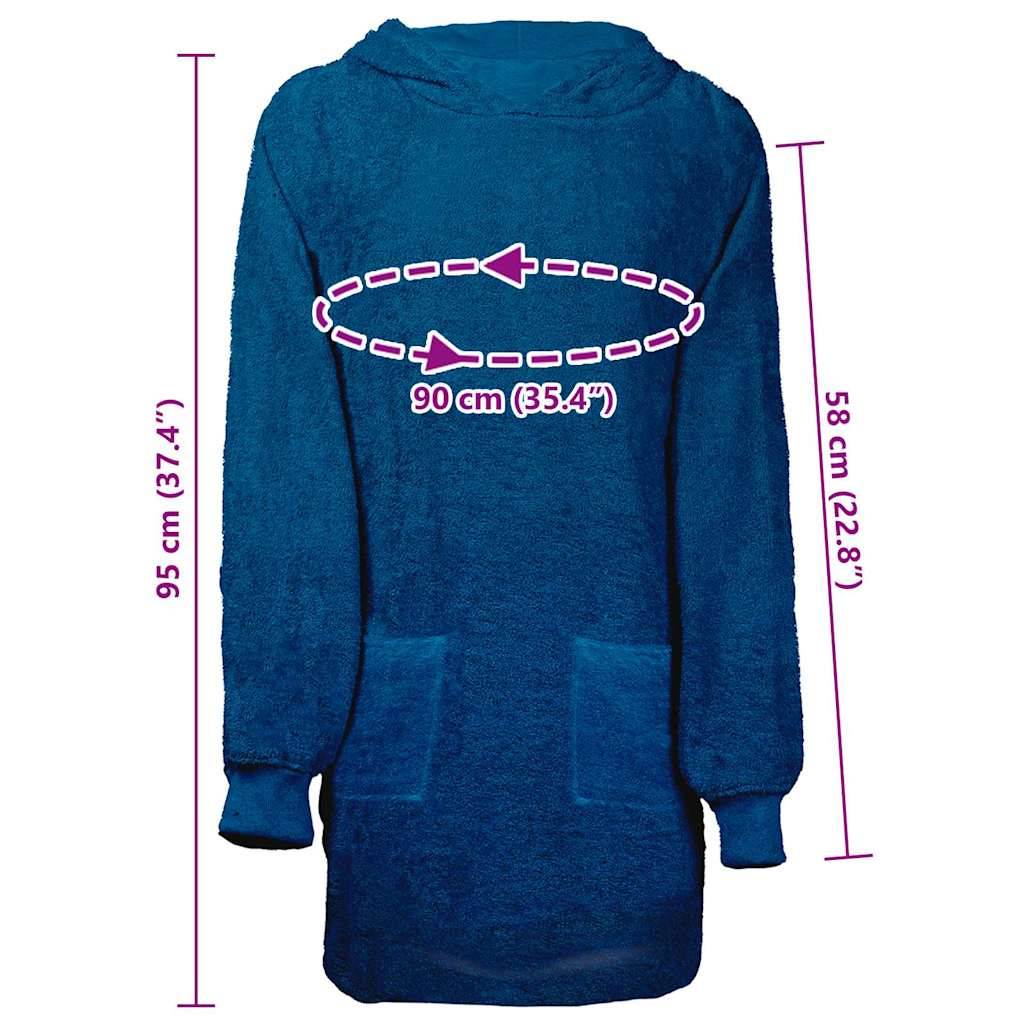 Ein blauer Plüsch-Hoodie mit folgenden Maßen: 95 cm (37,4