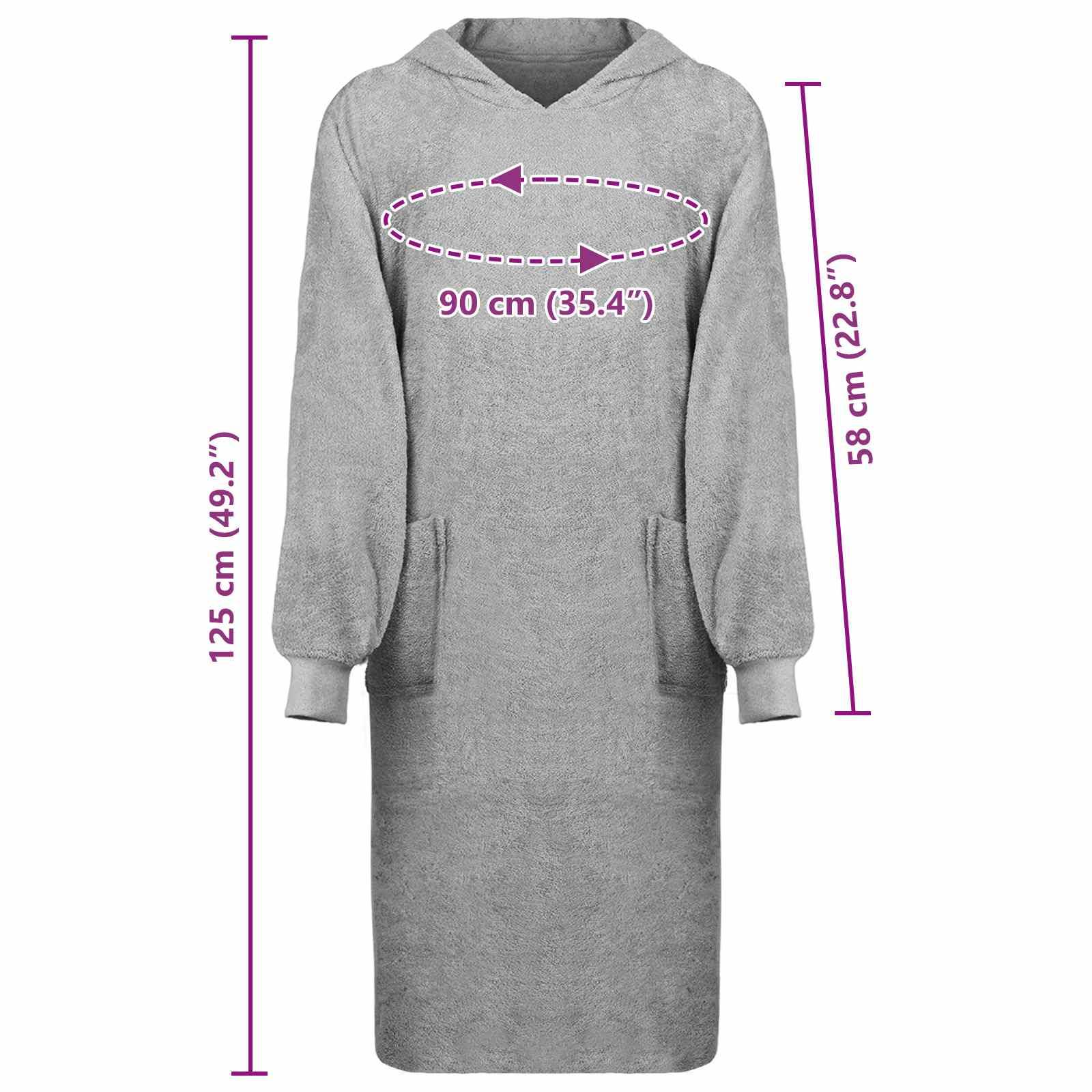 vidaXL Decken-Hoodie KINN Grau XL Baumwolle