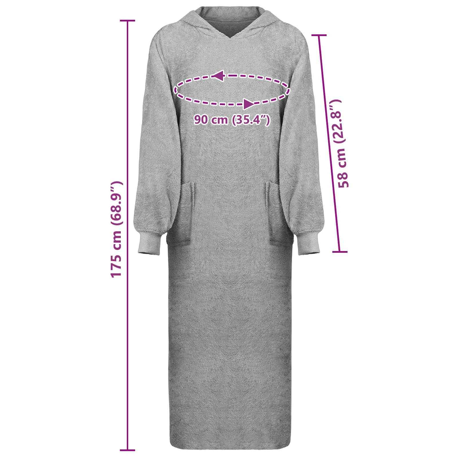 vidaXL Decken-Hoodie KINN Grau XXL Baumwolle
