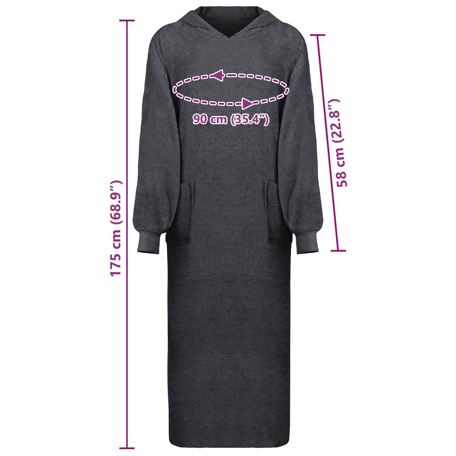 vidaXL Decken-Hoodie KINN Anthrazit XXL Baumwolle
