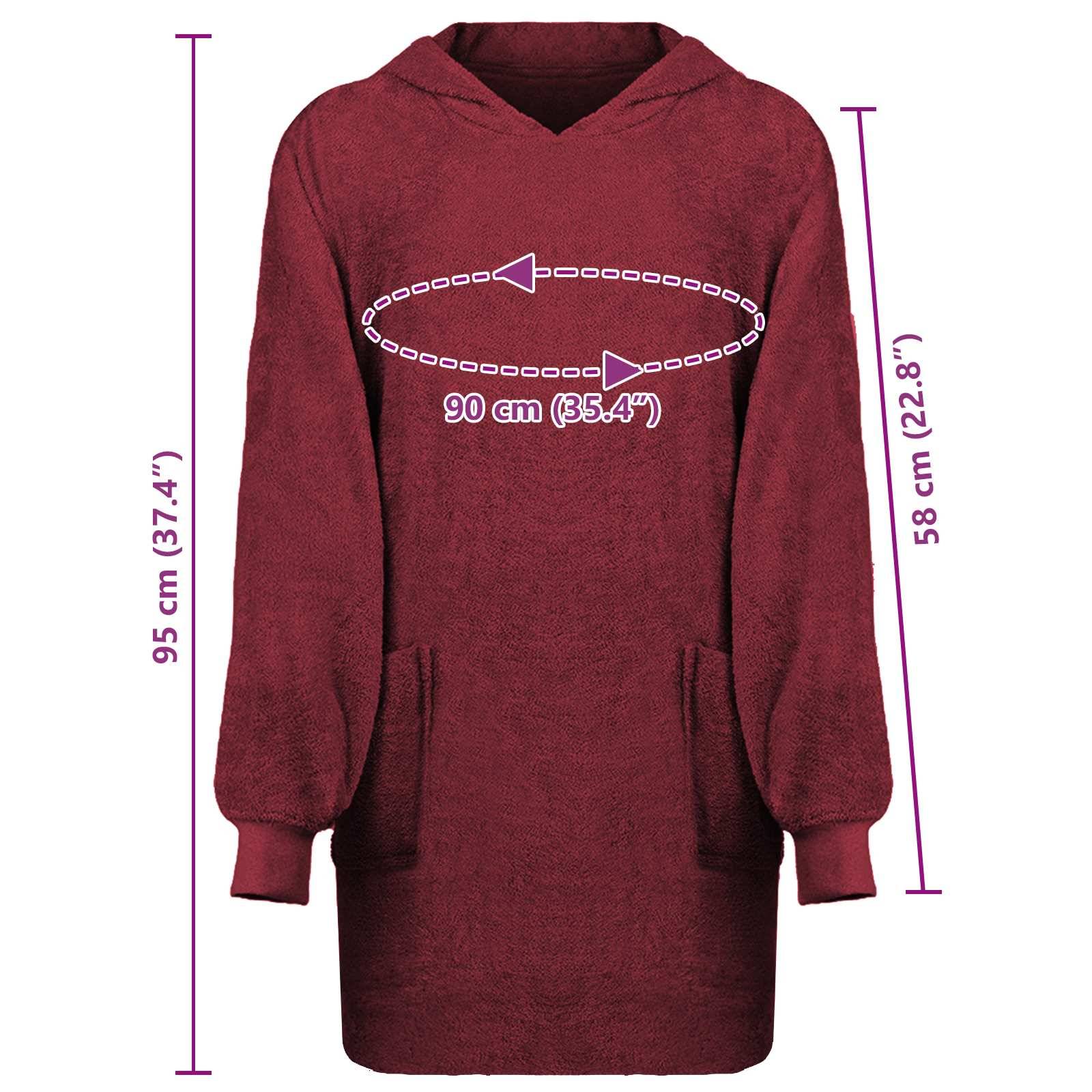 vidaXL Decken-Hoodie KINN Rot L Baumwolle