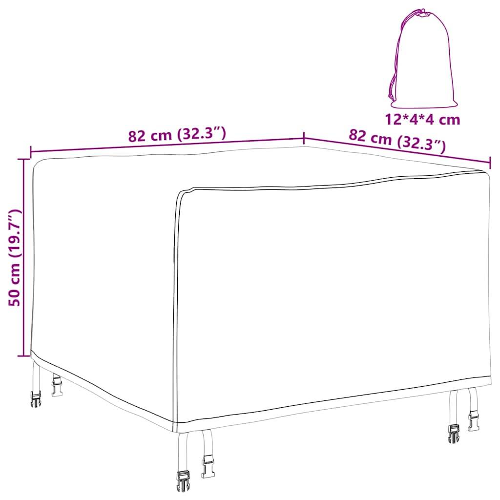 vidaXL Möbelbezug Uni Schwarz 82 x 82 x 50 cm Stoff
