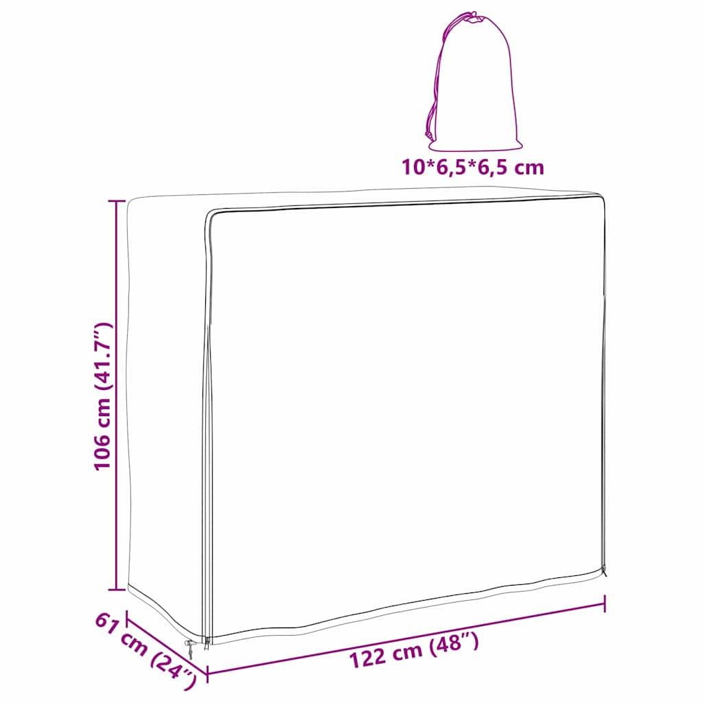 vidaXL Abdeckung für Kaminholzregal Schwarz 61 x 122 x 106 cm Stoff