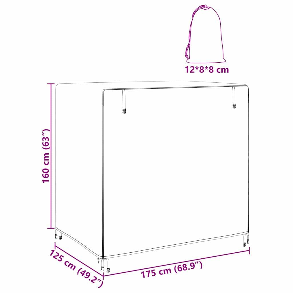 vidaXL Hollywoodschaukel-Abdeckung Schwarz 175 x 125 x 180 cm