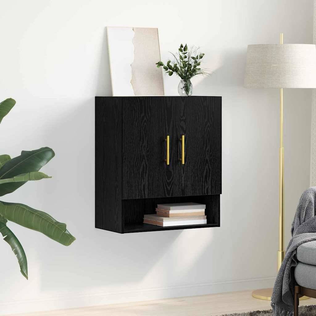 vidaXL Wandschrank Schwarz Eichen-Optik 60 x 31 x 70 cm Holzwerkstoff