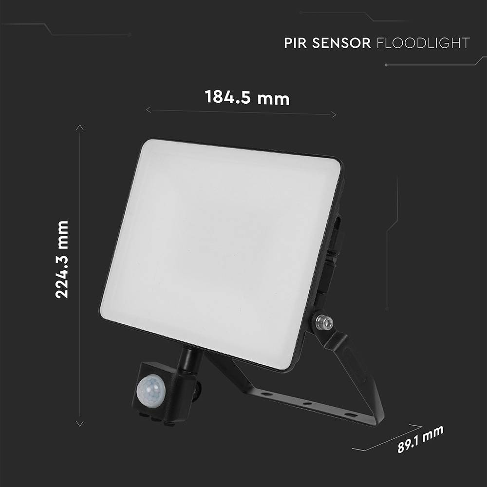 V-TAC LED-Fluter, VT-4919-FC, EEK: E, 20 W, 2400 lm, 6500 K, IP65, kaltweiß