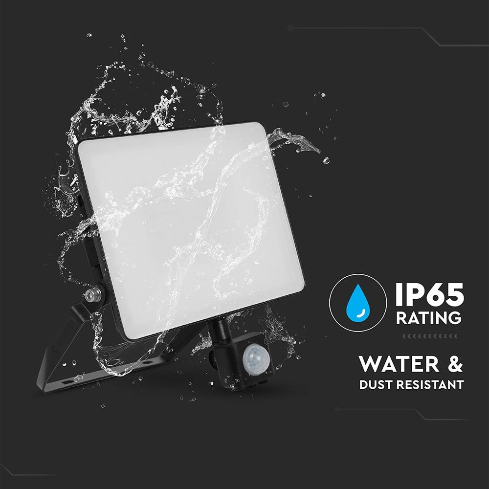 V-TAC LED-Fluter, VT-4909-FC, EEK: E, 10 W, 1200 lm, 3000 K, IP65, warmweiß