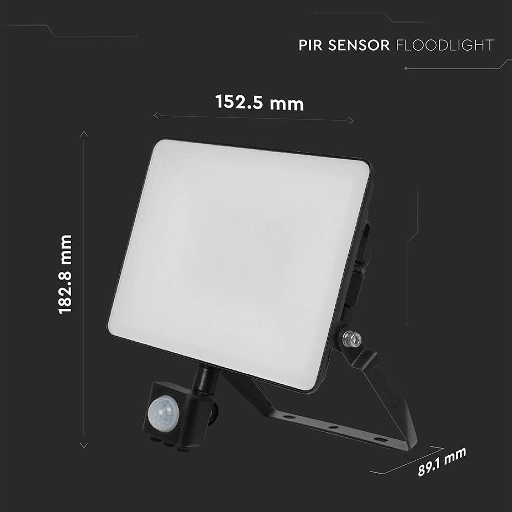 V-TAC LED-Fluter, VT-4909-FC, EEK: E, 10 W, 1200 lm, 3000 K, IP65, warmweiß
