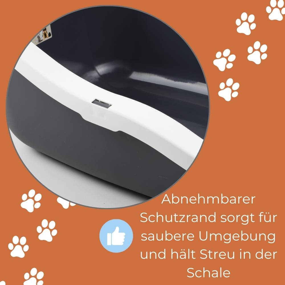 2er Set XXL Katzenklo Katzentoilette groß Großes Katzenklo 70 cm Katzen Klo offen XXL hoher Rand Katzentoiletten ohne Deckel Katzenklo XXL große Ka