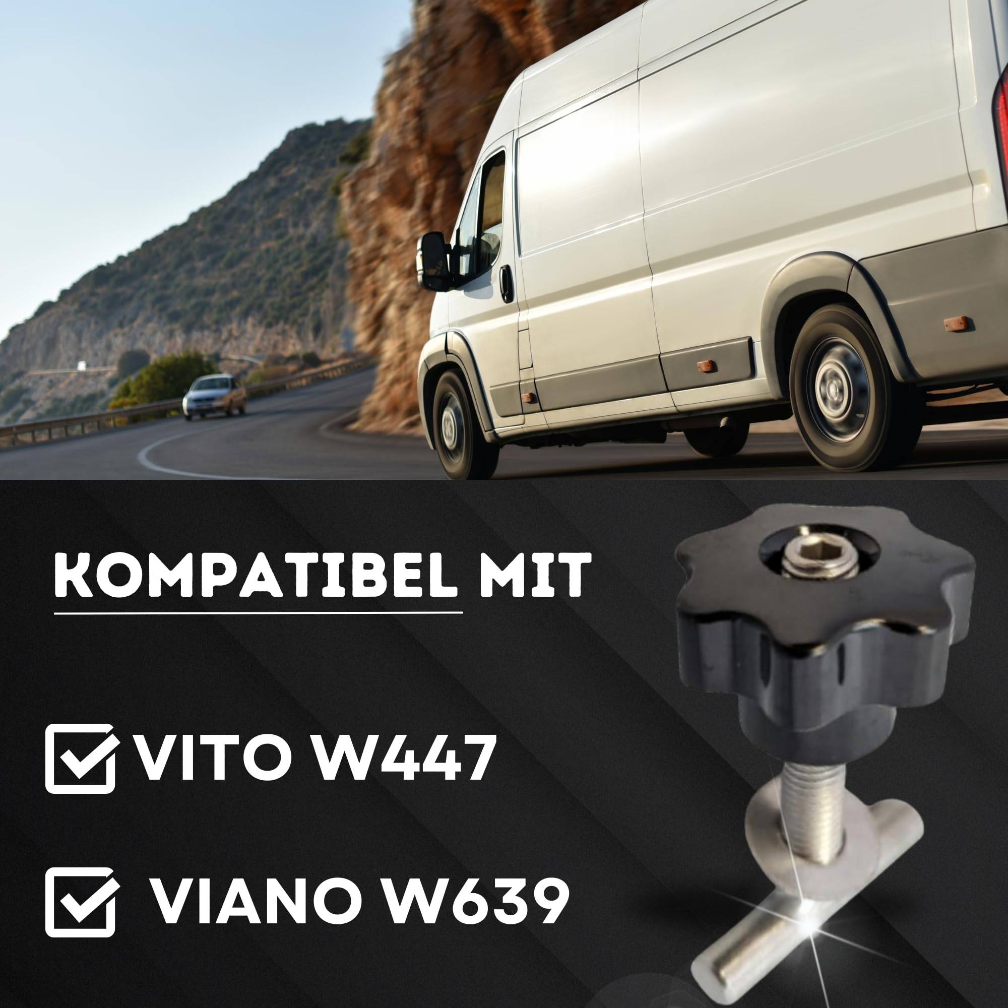 8X Schrauben + Muttern kompatibel mit Mercedes Benz Vito V-Klasse W447 Viano W639 Set Zubehör Führungsschiene Schienenlast Sicherungsschrauben Trans