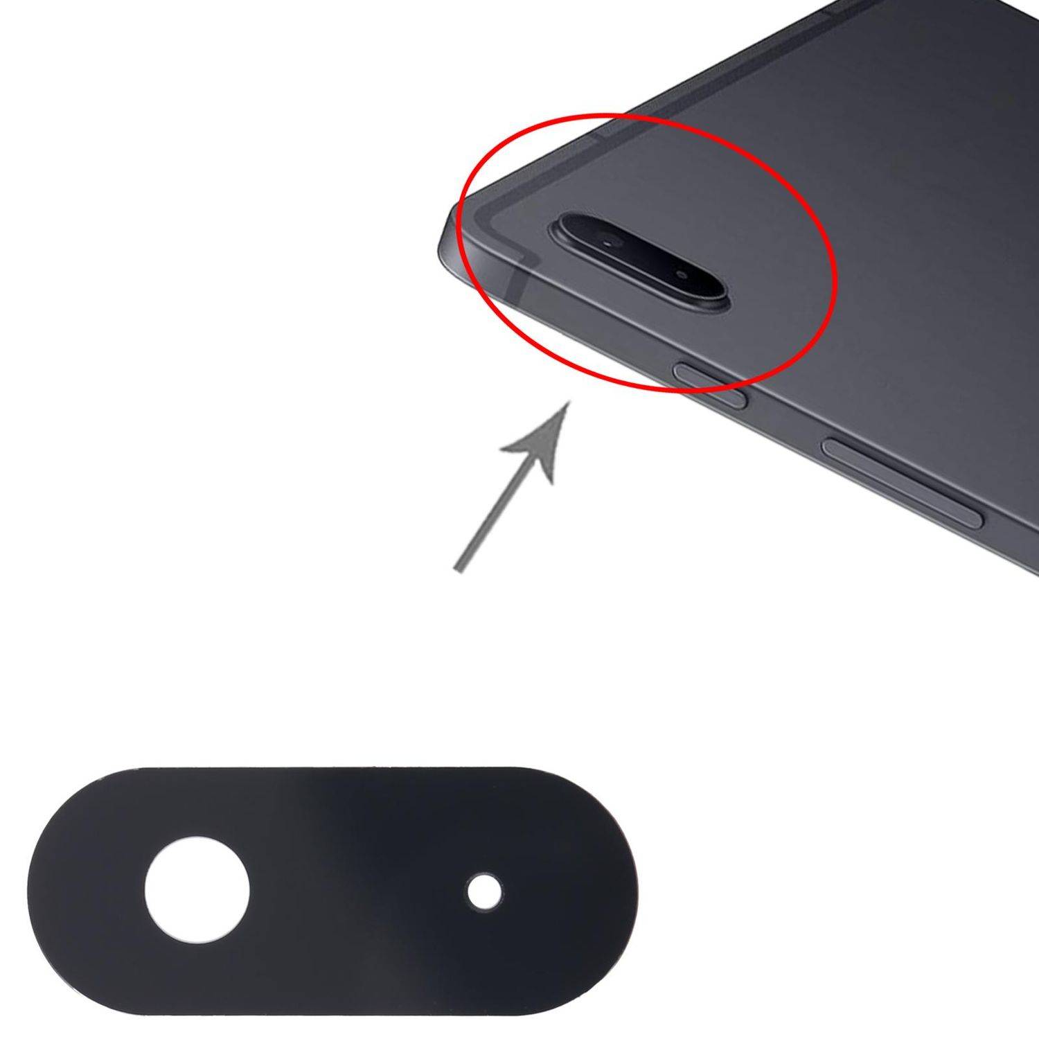 Für Samsung Galaxy Tab S7 FE SM-T730 SM-T736B Kamera Linse Rückseite Ersatzteil