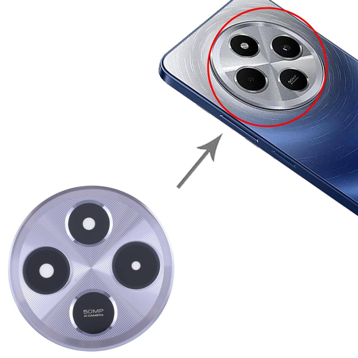 Für Xiaomi Redmi 14C 4G Kamera Linse Rückseite Ersatzteil Reparatur Lila