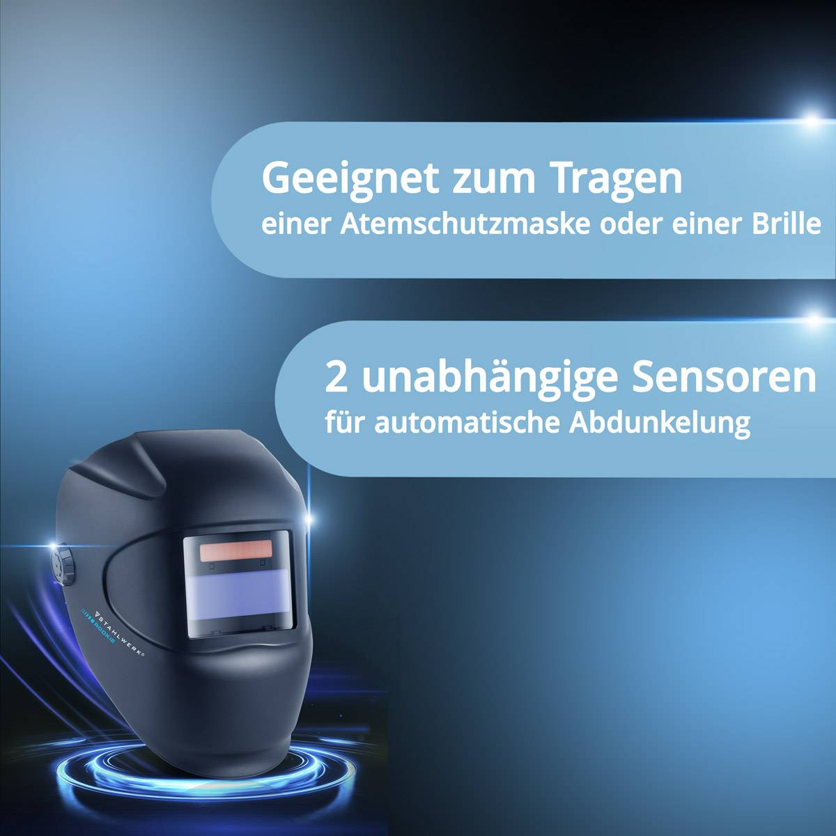 STAHLWERK Automatik Schweißhelm ROOKIE Schweißschild Schweißermaske DIN 3 DIN 11