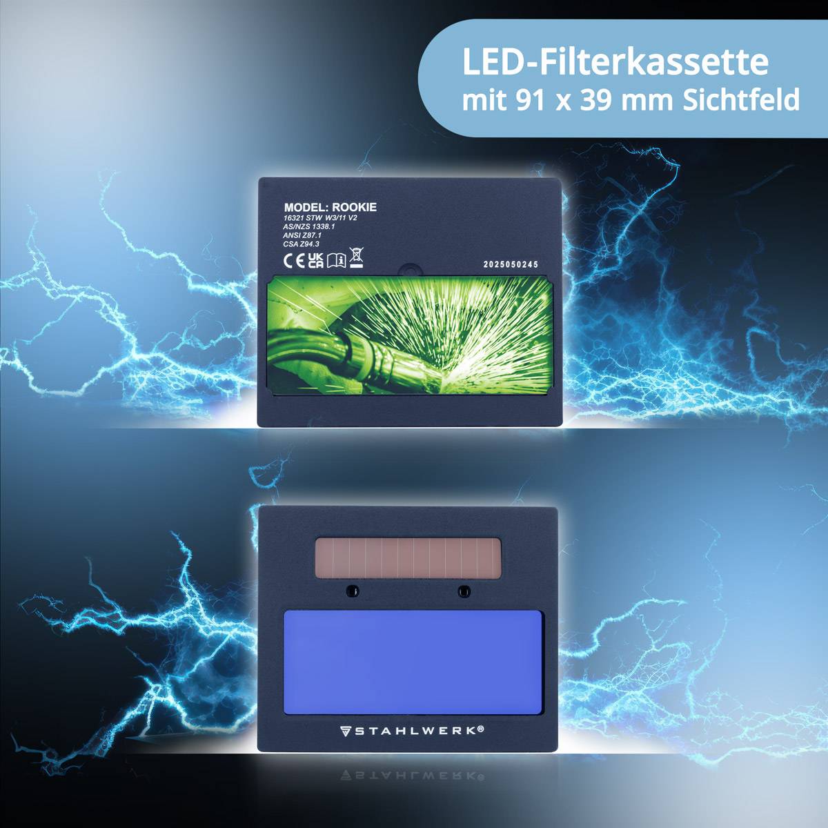 STAHLWERK Automatik Schweißhelm ROOKIE Schweißschild Schweißermaske DIN 3 DIN 11