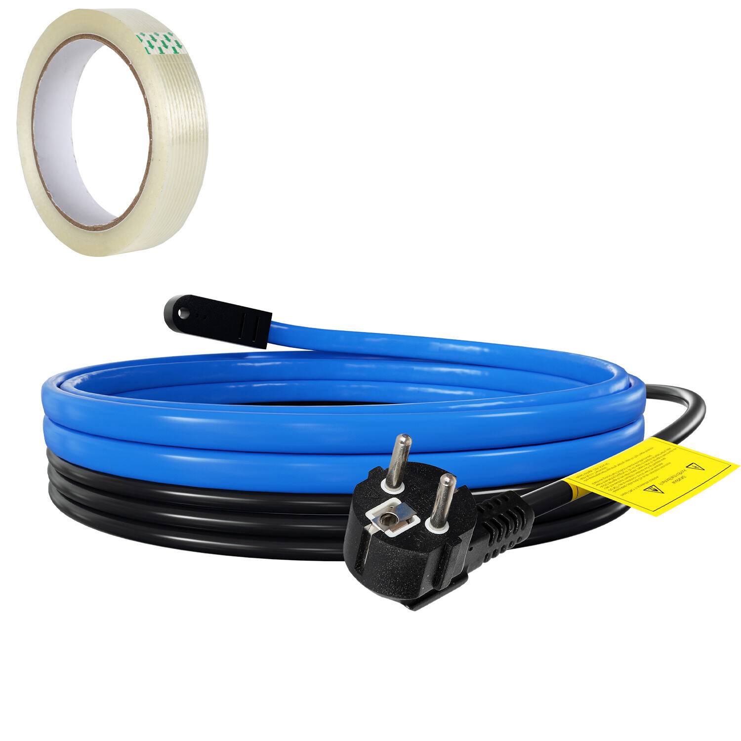 2m 34W Frostschutz Heizkabel mit Thermostat Rohrheizkabel Heizleitung für Wasserleitung Wasserdicht Rohrleitungen Inkl. 10m Klebeband IP68
