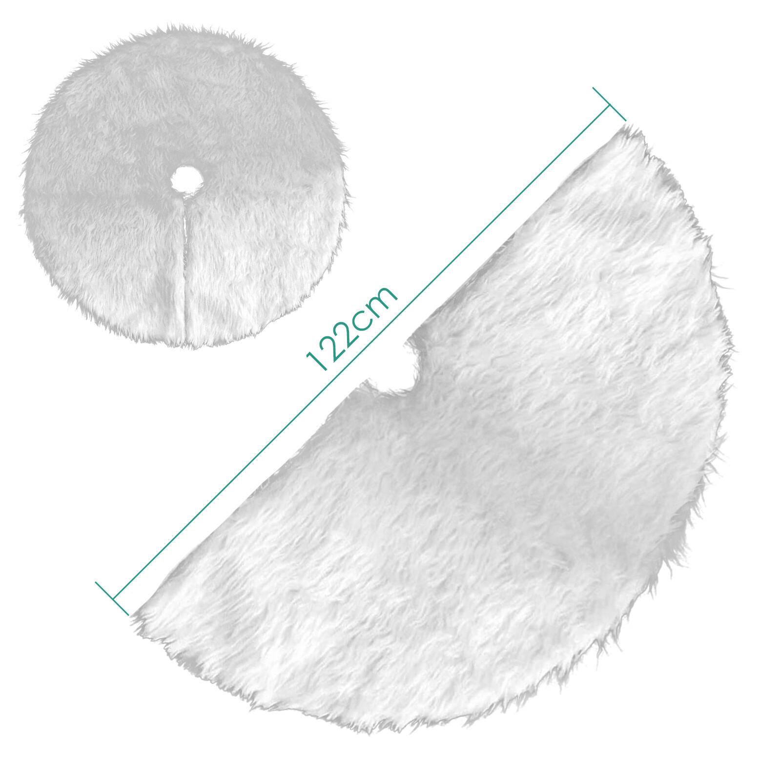 Weihnachtsbaumdecke Baumdecke Christbaumdecke Ø 122 cm weiß Weihnachtsbaumdecke, flauschiger Stoff