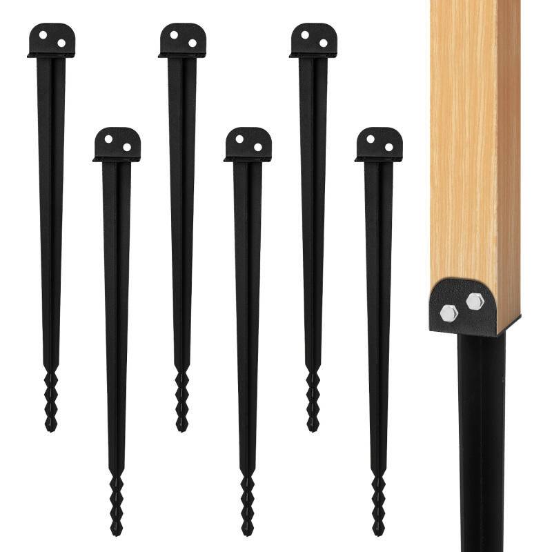 6x Pfostenträger Einschlaghülse Länge 700 mm Einschlagbodenhülse Pfostenträger für Vierkantholzpfosten