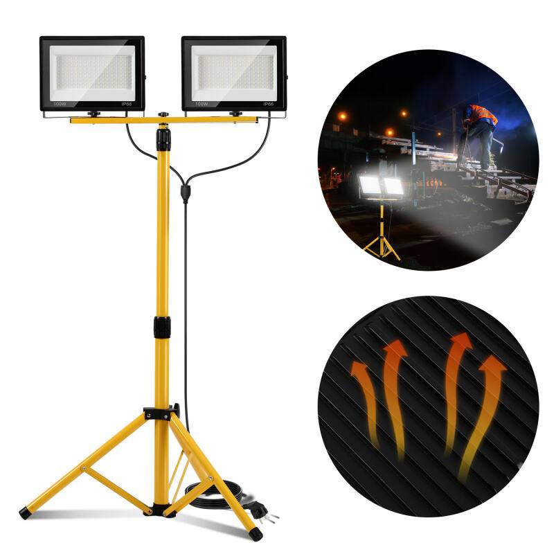100W LED Baustrahler Flutlicht Scheinwerfer Außenstrahler Arbeitsleuchte Bauscheinwerfer IP66 Wasserdicht Kaltweiß