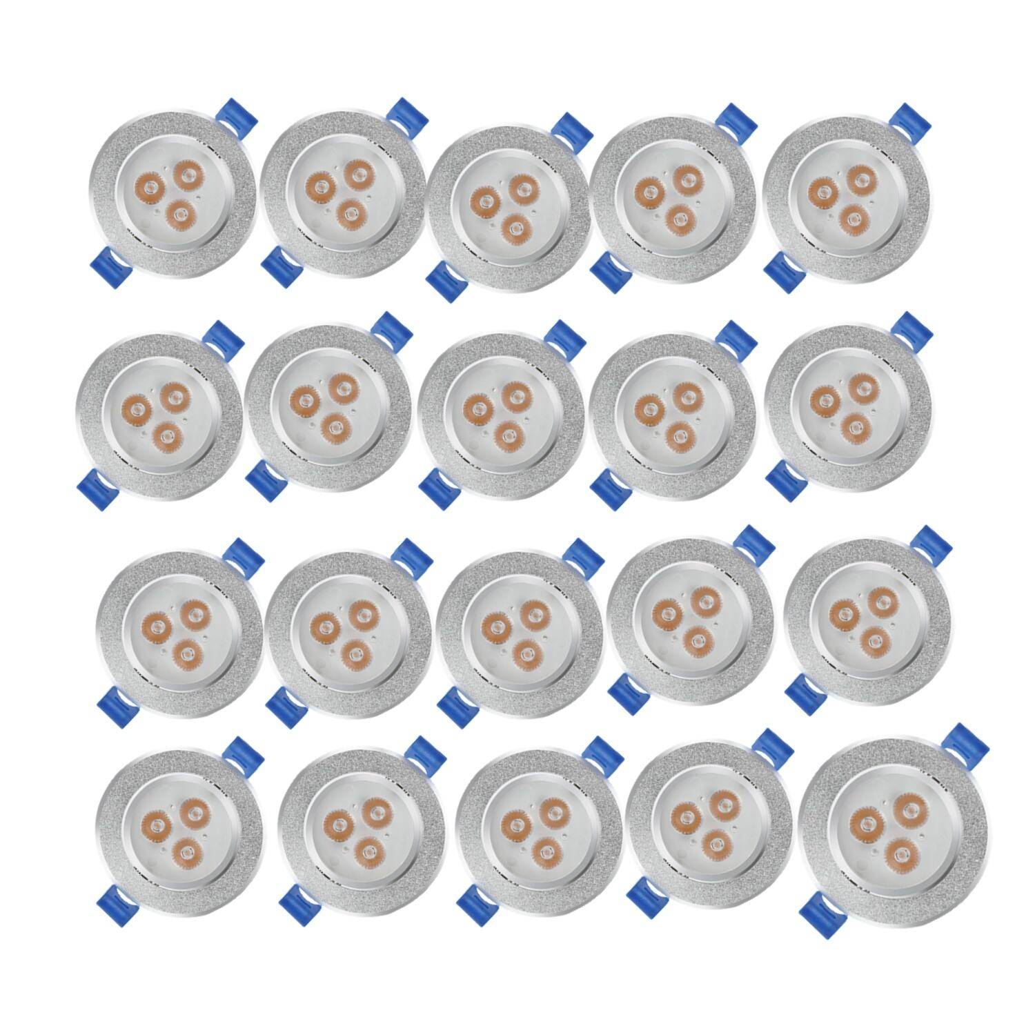 20x LED Einbaustrahler Deckenspot drehbar Warmweiß 3200K 80mm 210LM Einbauleuchte für Badezimmer Küche