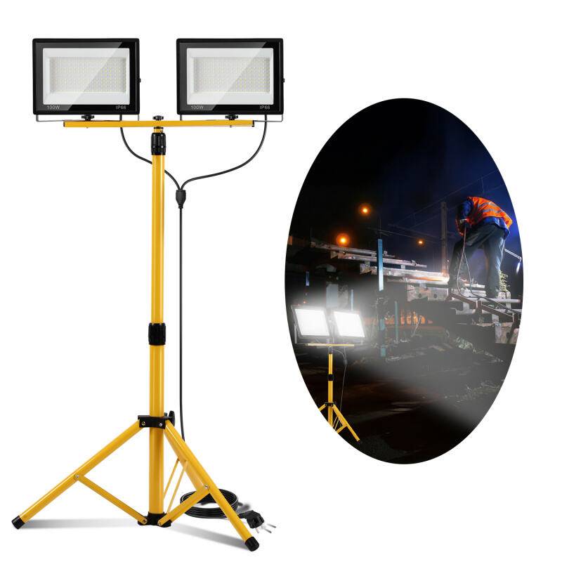 100W LED Baustrahler Flutlicht Scheinwerfer Außenstrahler Arbeitsleuchte Bauscheinwerfer IP66 Wasserdicht Kaltweiß